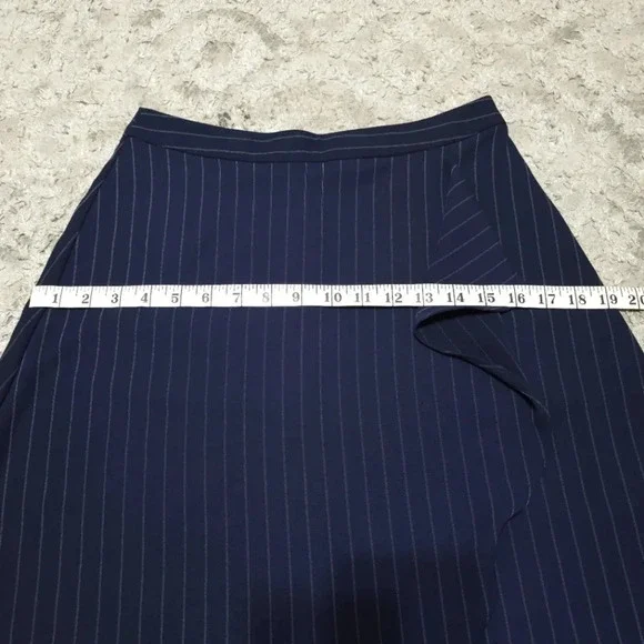 BANANA REPUBLIC NWT Navy with White Pinstripe, Cascade A-line Skirt, 00P - Picture 9 of 14
